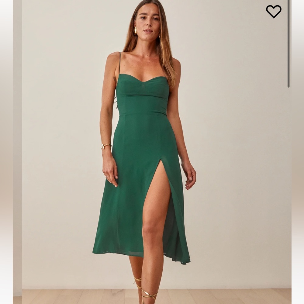 Reformation Juliette dress in Emerald